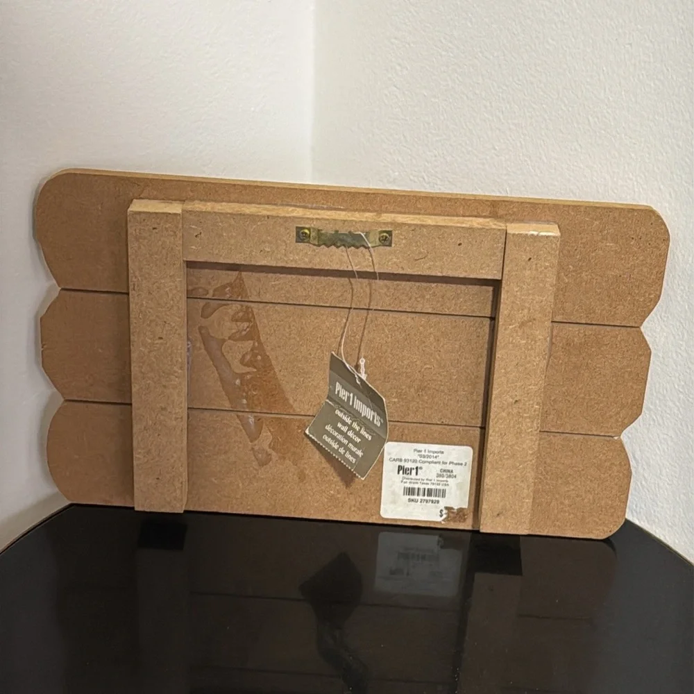 New Pier 1 Color Outside The Lines Live Edge Wood Sign 12x7 NWT